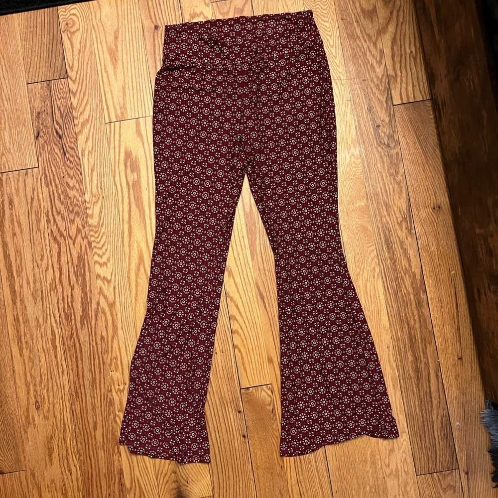 No Boundaries Orange/Brown Floral Pants